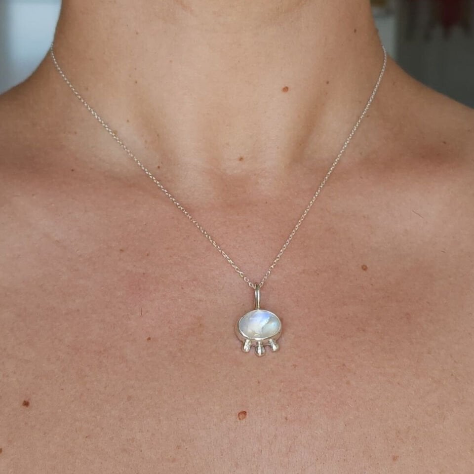 Aytaşı Taşlı 925 Ayar El Yapımı Gümüş Kolye