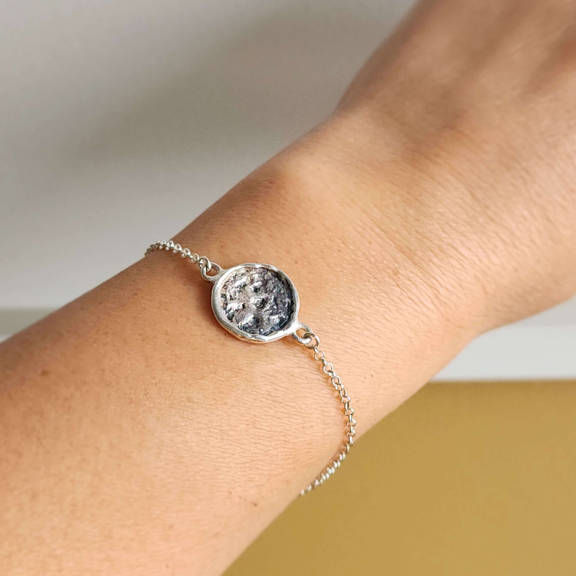 Moon Serisi 925 Ayar El Yapımı Gümüş Bileklik