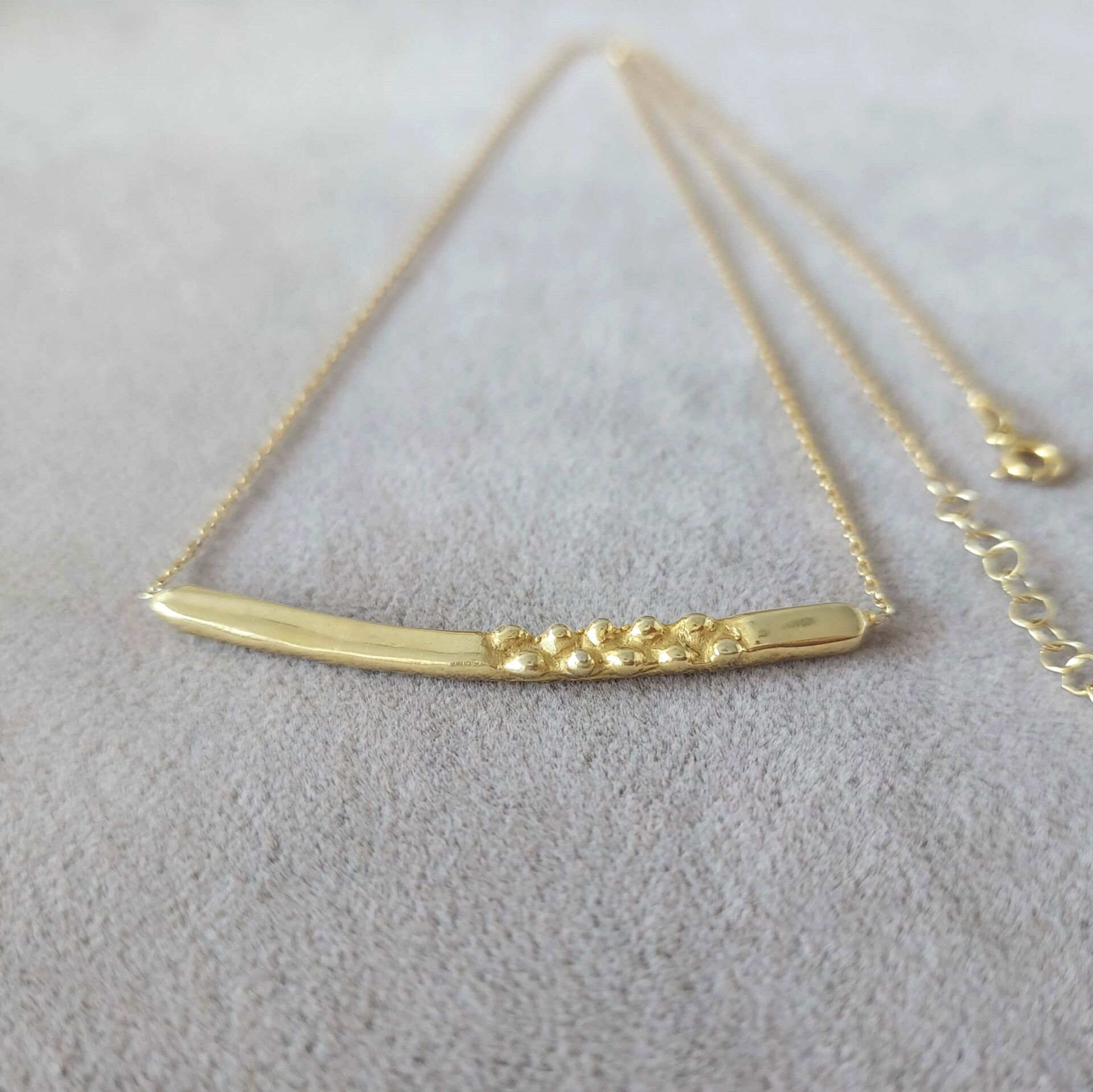 Altın Kaplama 925 Ayar El Yapımı Gümüş Tasarım Kolye